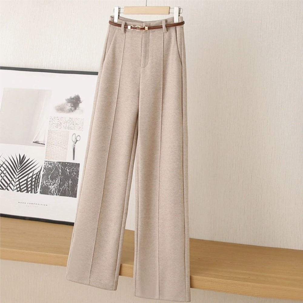 Straight Sheep Wool Leg Pants