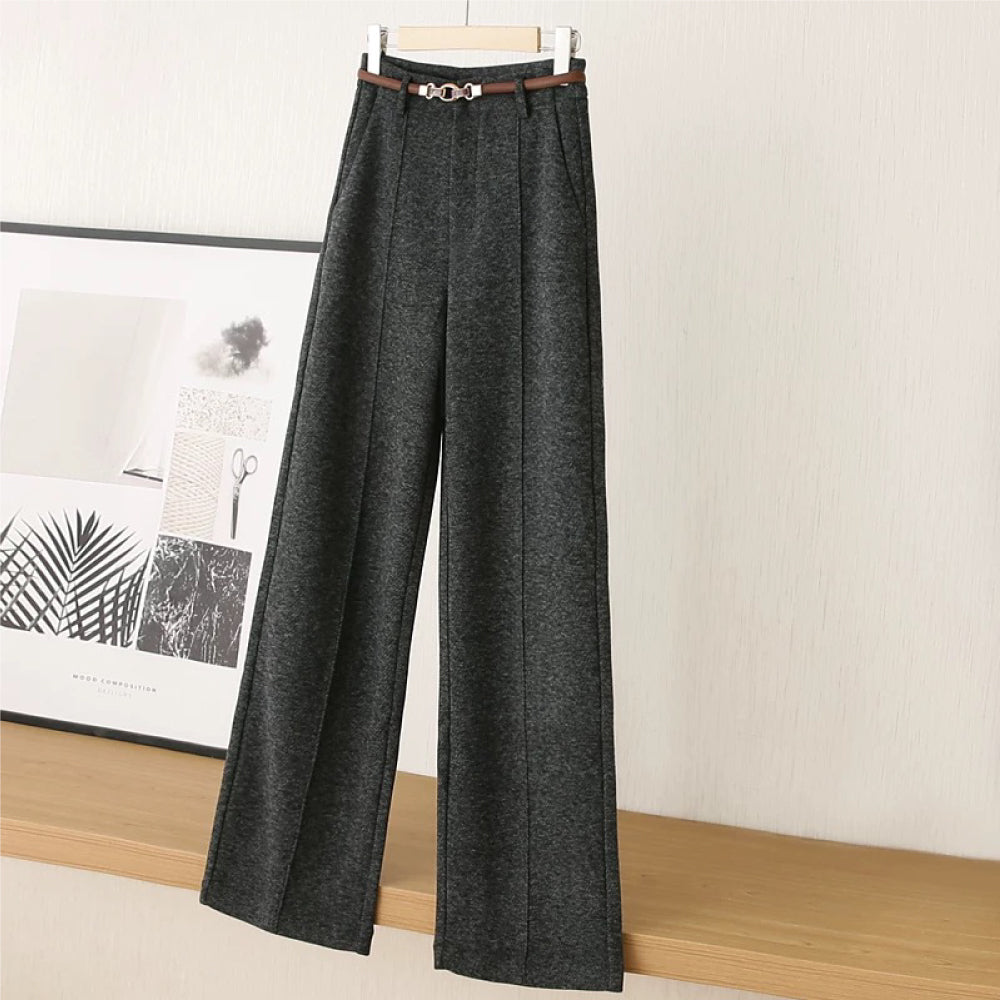 Straight Sheep Wool Leg Pants