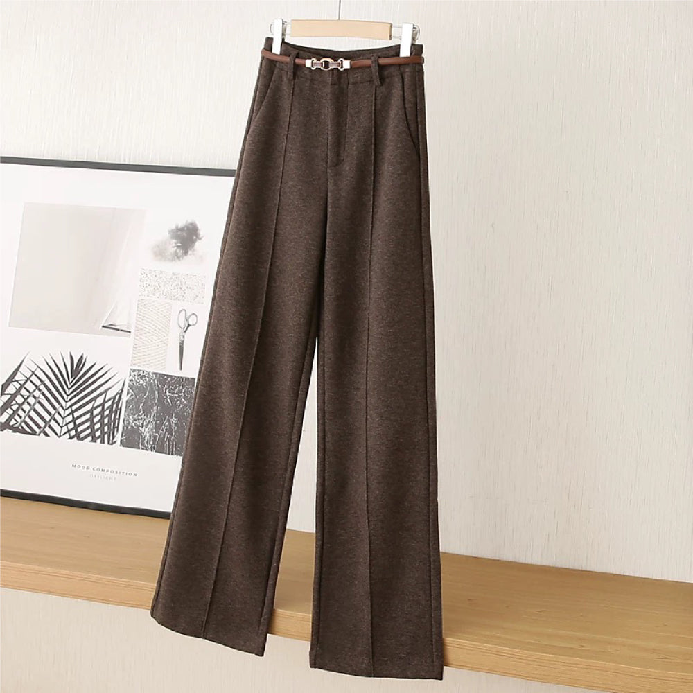 Straight Sheep Wool Leg Pants