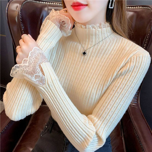 Lace Turtle Neck Sweater